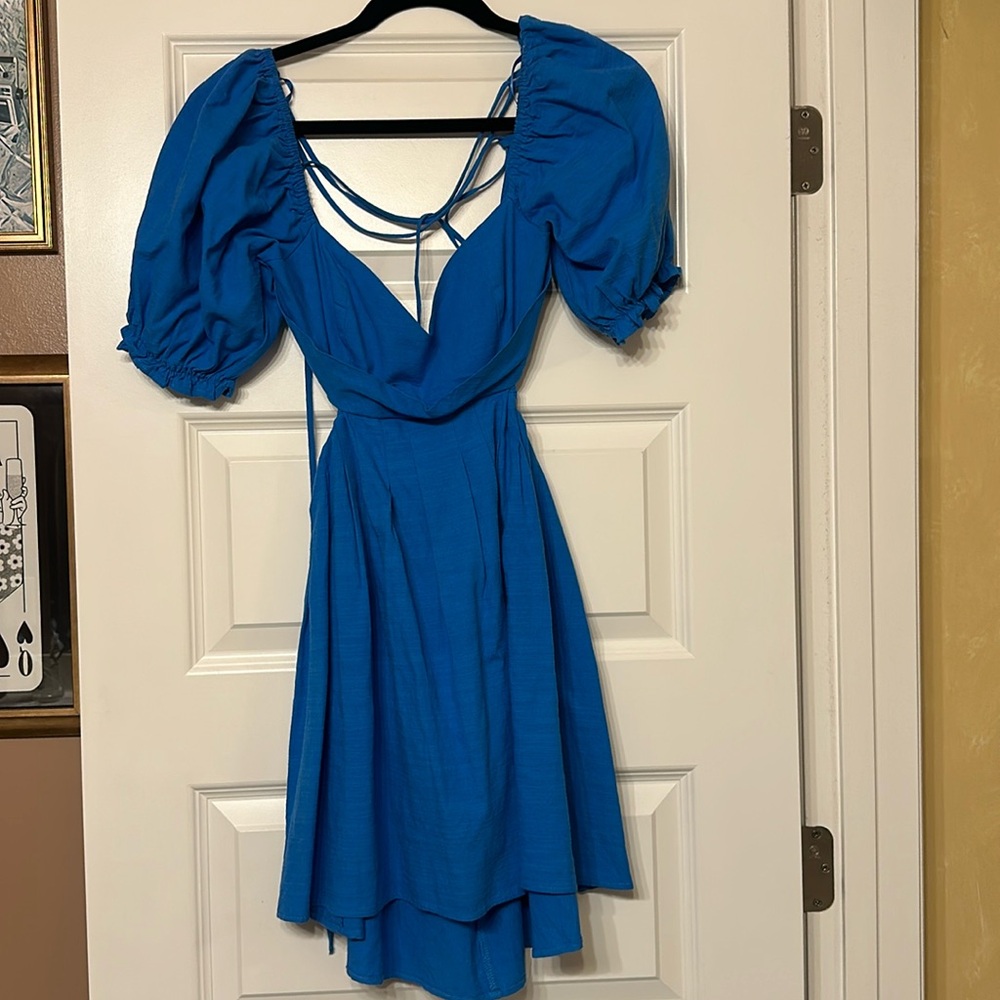 Only Worn Once- Mable brand- Blue Mini Dress- Size Medium